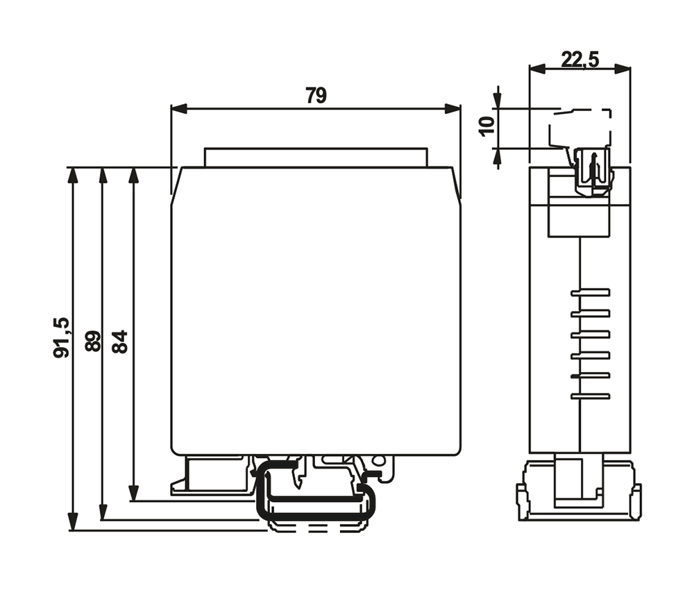Technische Zeichnung Abmessungen Ballastmodul